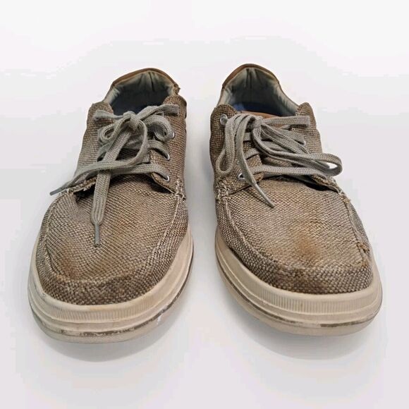 SKECHERS Men's 11.5 Relaxed Fit Define Soden Khaki Canvas Distressed Casual - Picture 6 of 11